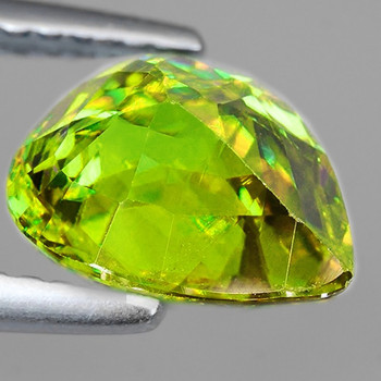 9.5x7 mm Pear 2.02ct Superb Luster Rainbow Spark Natural Canary Green Sphene [VVS]