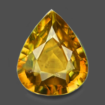9x6.5 mm Pear 1.50ct Superb Luster Rainbow Spark Natural Intense Yellow Sphene [VS]