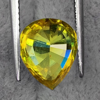 8x6 mm Pear 1.28ct Superb Luster Rainbow Spark Natural Canary Yellow Sphene [SI]