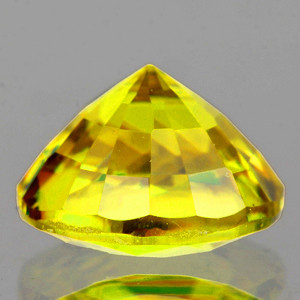 5.30 mm Round 0.75ct Superb Luster Rainbow Spark Natural Canary Yellow Sphene [SI]