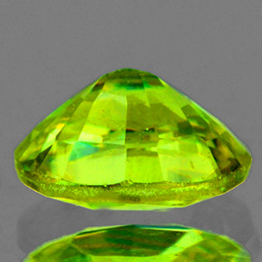 7.5x6.5 mm Oval 1.55ct Superb Luster Rainbow Spark Natural Canary Green Sphene [VS]-Top Grade