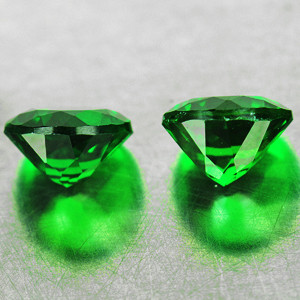3.30 mm Round 2pcs Superb Luster Natural Intense Chrome Green Tsavorite Garnet [Flawless-VVS]-Top Grade