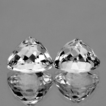 8.00 mm Round 2pcs Brilliant Fire Luster Natural White Topaz [Flawless-VVS]