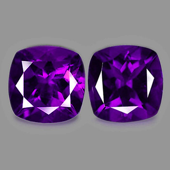 9.00 mm Cushion 2 Pieces Top Luster Natural Top Intense Purple Amethyst [VVS]