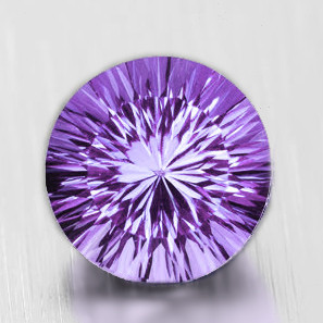 10.00 mm Round Concave 3.28cts AAA Fire Luster Natural Pink Purple Amethyst [Flawless-VVS]