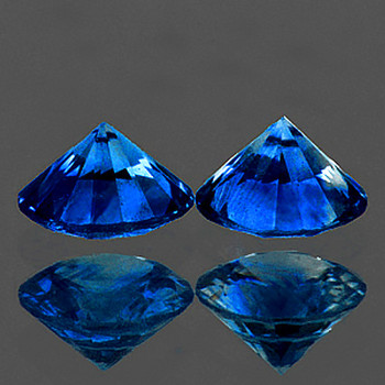 3.80 mm Round 2pcs Top Luster Natural Intense Blue Sapphire [VVS]