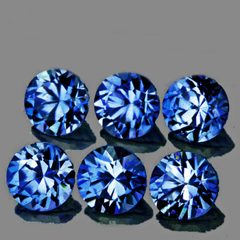 3.20 mm Round 6pcs Sparkling Natural Bright Ceylon Blue Sapphire [Flawless-VVS]
