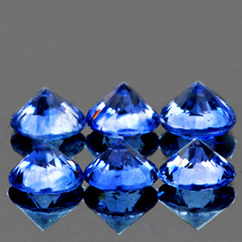 3.20 mm Round 6pcs Sparkling Natural Bright Ceylon Blue Sapphire [Flawless-VVS]