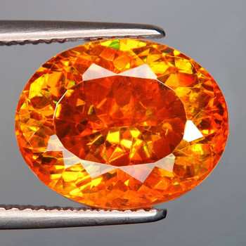 17x13 mm Oval {23.60cts} Natural Rainbow Sparkles Red Orange Sphalerite [VVS]-Top Grade