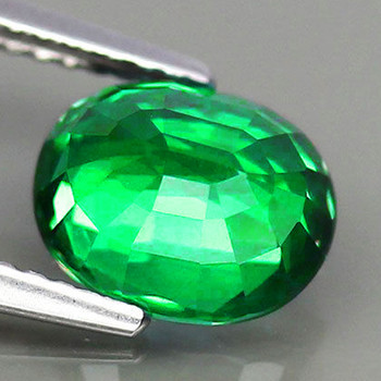 7x6 mm Oval {1.25ct} AAA Fire Natural Top Emerald Green Tsavorite Garnet [Flawless-VVS]-Rare Top Grade