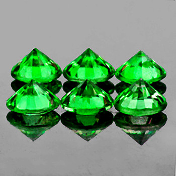 3.20 mm Round 6 pcs AAA Luster Natural Intense Chrome Green Tsavorite Garnet [Flawless-VVS]-Top