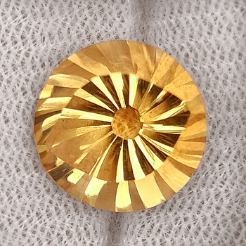 12.00 mm Fancy Round 5.70ct AAA Luster Natural Golden Yellow Citrine [Flawless-VVS]