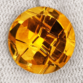 13.00 mm Fancy Round 7.52ct AAA Luster Natural Golden Yellow Citrine [Flawless-VVS]