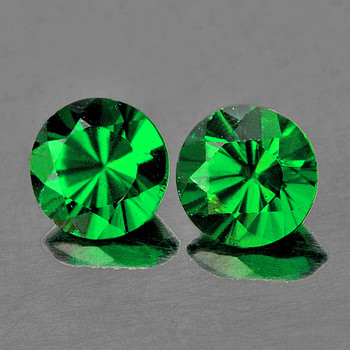 3.20 mm Round 2pcs Superb Luster Natural Intense Emerald Green Tsavorite Garnet [Flawless-VVS]-Top Grade