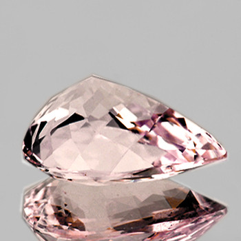 10x7 mm Pear 1.45cts Superb Luster Natural Golden Pink Morganite [Flawless-VVS]-Top Grade