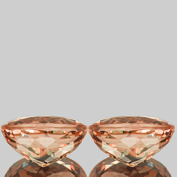 14x10 mm Oval 2 pcs Superb Luster Natural Intense Golden Pink Morganite [Flawless-VVS]-Top Grade