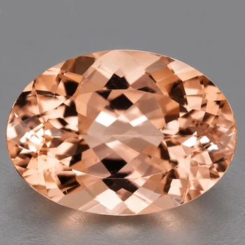 14x10 mm Oval {4.55cts} Superb Luster Natural Intense Peach Morganite [Flawless-VVS]-Top Grade Free Certificate