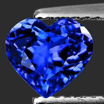 9.00 mm Heart {2.40ct} AAA Fire Luster Natural Top Intense Purple Blue Tanzanite [Flawless-VVS]-Rare Size
