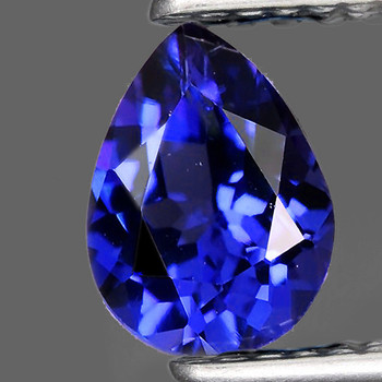 10x7 mm Pear {2.36cts} AAA Fire Luster Natural D-Block Purple Blue Tanzanite [Flawless-VVS]