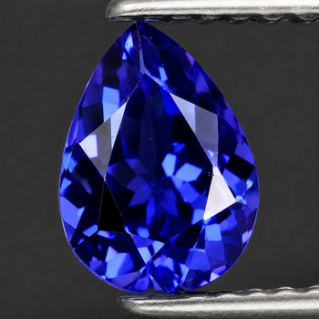 10x7 mm Pear {2.36cts} AAA Fire Luster Natural D-Block Vioietish Blue Tanzanite [Flawless-VVS] Free Certificate