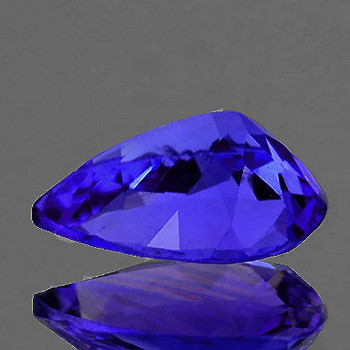 10x7 mm Pear {1.90cts} AAA Fire Luster Natural Top Intense Purple Blue Tanzanite [Flawless-VVS]