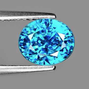 8x6.5 mm Oval 2.26cts Top Luster Natural Brilliant Blue Zircon [Flawless-VVS]