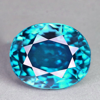 8x6.5 mm Oval 2.30cts Top Luster Natural Brilliant Blue Zircon [Flawless-VVS]