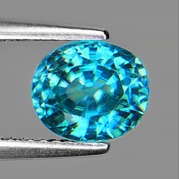 8x6.5 mm Oval {2.30cts} Top Luster Natural Brilliant Blue Zircon [Flawless-VVS]