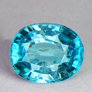 8x6.5 mm Oval {2.50cts} Top Luster Natural Brilliant Blue Zircon [Flawless-VVS]