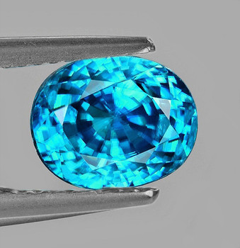 8x7 mm Oval {2.90cts} Top Luster Natural Brilliant Blue Zircon [Flawless-VVS]