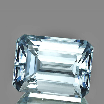 12x9 mm Octagon {4.10cts} Fire Luster Natural Brilliant Light Blue Aquamarine [Flawless-VVS]