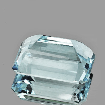 12x9 mm Octagon {4.10cts} Fire Luster Natural Brilliant Light Blue Aquamarine [Flawless-VVS]