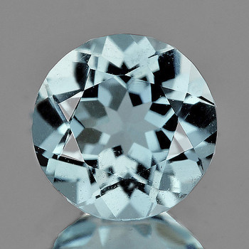 7.00 mm Round {1.26ct} Superb Luster Natural Sky Blue Aquamarine [Flawless-VVS]