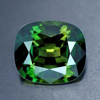 9.5x8.5 mm Cushion {3.10ct} Fire Luster Natural Intense Green Sapphire [Flawless-VVS]-Rare Size Top Clarity