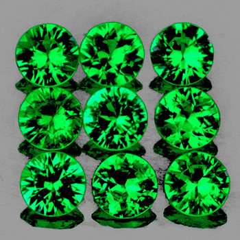 3.00 mm Round 9 pcs Top Luster Natural Emerald Green Tsavorite Garnet [VVS]