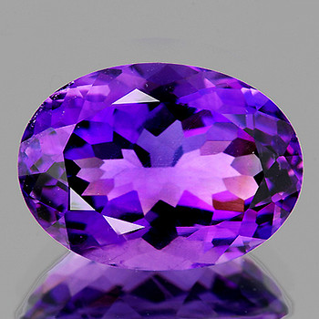 18x13 mm Oval {12.35cts} Top Luster Natural Intense Purple Amethyst [Flawless-VVS]