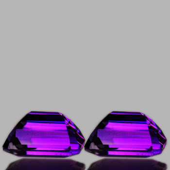 11x9 mm Octagon 2pcs Natural Royal Purple Amethyst [Flawless-VVS]-Top Grade
