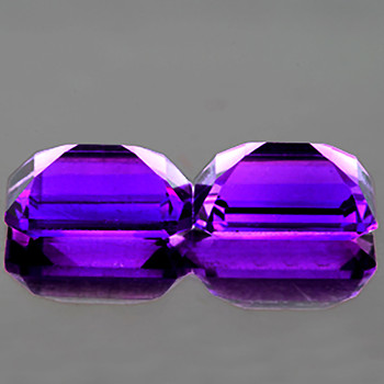14x10 mm Octagon 2pcs Natural Royal Purple Amethyst [Flawless-VVS]-Top Grade