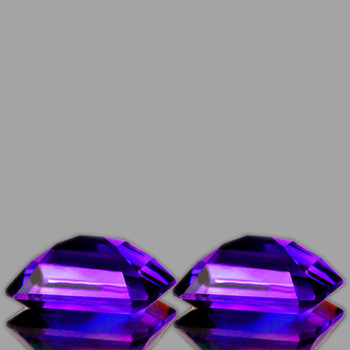 12x10 mm Octagon 2pcs Natural Royal Purple Amethyst [Flawless-VVS]-Top Grade