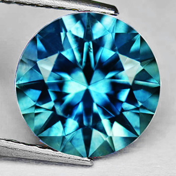 4.50 mm Round Machine Cut {0.40ct} Top Luster Natural Blue Green Sapphire  [Flawless-VVS]