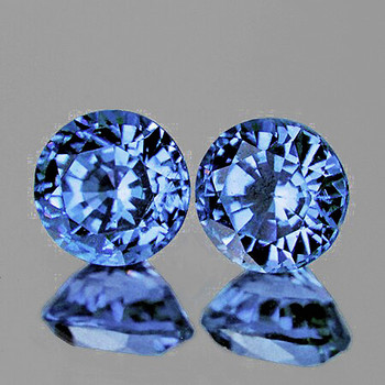 3.50 mm Round 2pcs Sparkling Natural Brilliant Bright Ceylon Blue Sapphire [Flawless-VVS]