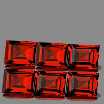 7x5 mm Baguette 6 pcs Fire Luster Natural Red Mozambique Garnet [Flawless-VVS]