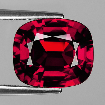 8x7 mm Cushion {2.45ct} Fire Luster Natural Vivid Raspberry Pink Rhodolite Garnet [Flawless-VVS]