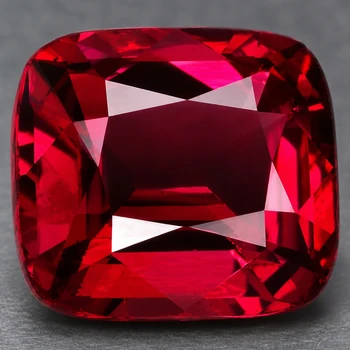 8.5x7.5 mm Cushion {3.50cts} Fire Luster Natural Vivid Raspberry Pink Rhodolite Garnet [Flawless-VVS]