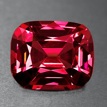 8x6.5 mm Cushion {2.55cts} Fire Luster Natural Vivid Raspberry Pink Rhodolite Garnet [Flawless-VVS]