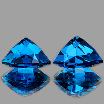10.00 mm Trillion 2pcs Superb Luster Natural Intense London Blue Topaz [Flawless-VVS]