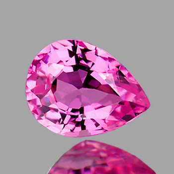 6x5 mm Pear {0.65ct} Fire Luster Natural Intense Pink Sapphire [Flawless-VVS]
