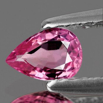 7x5 mm Pear {0.68ct} Fire Luster Natural Pink Sapphire [Flawless-VVS]