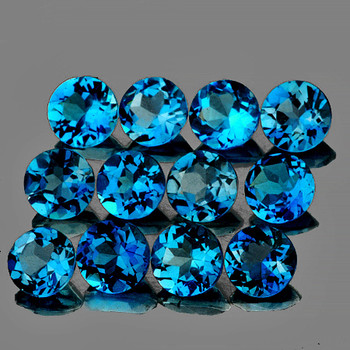 4.00 mm Round 12 pcs Fire Luster Natural London Blue Topaz [Flawless-VVS]