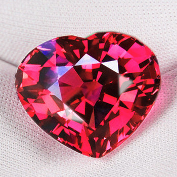 7.5x6.5 mm Heart {1.11ct} Superb Luster Natural Top Color Pink Red Tourmaline [Flawless-VVS]
